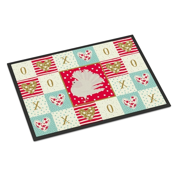 Carolines Treasures 18 x 27 in. Silver Fantail Pigeon Love Indoor or Outdoor Mat CK5377MAT - main